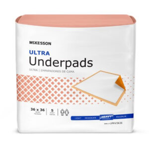 Disposable Underpad McKesson Ultra 36 X 36 Inch Fluff / Polymer Heavy Absorbency Case of 50